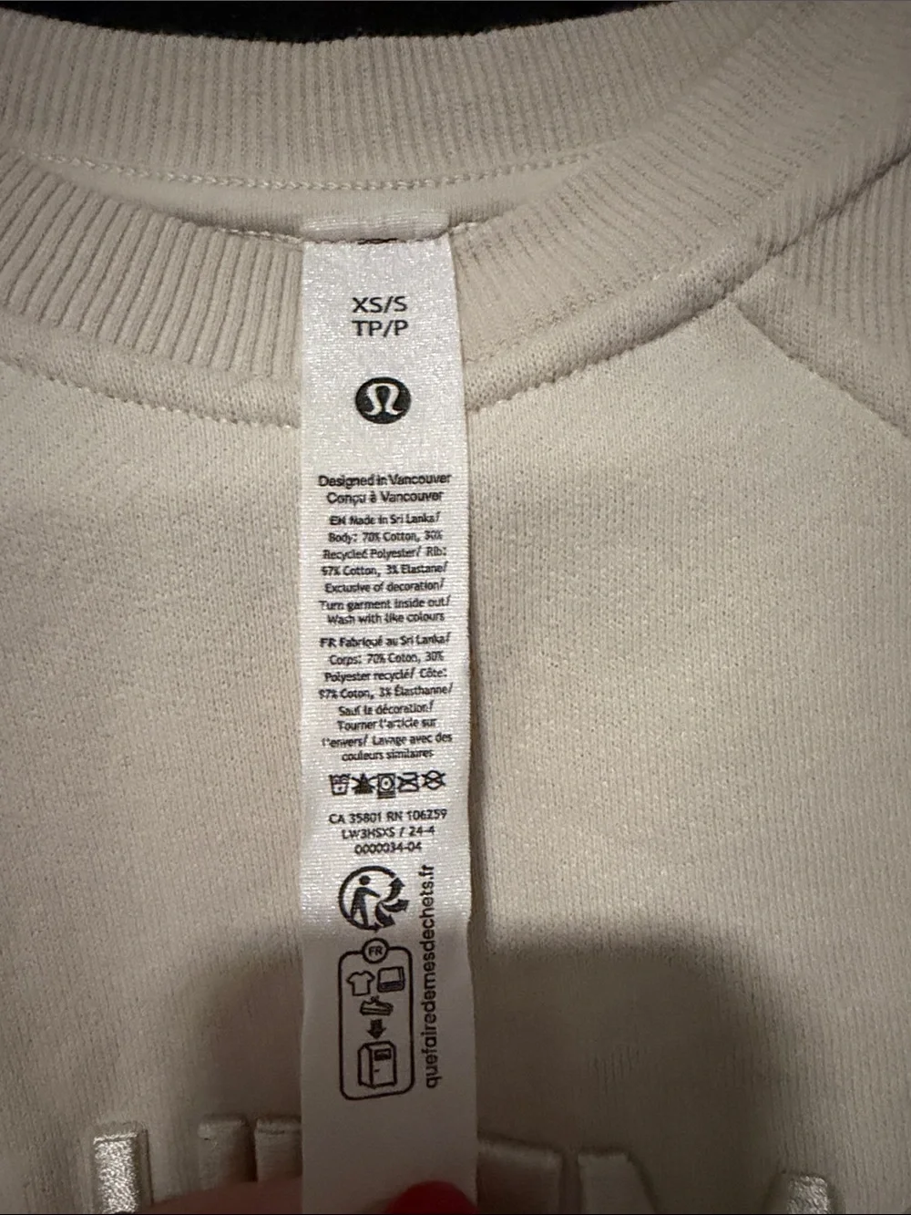 lululemon athletica Cream Crewneck Sweatshirt with Logo - Picture 2 of 4